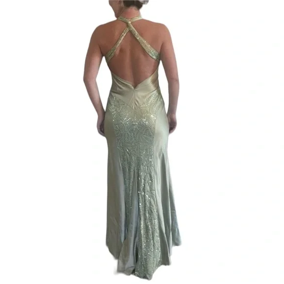 Jovani Silk Gown Light Green